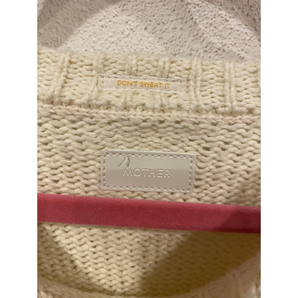 Mother Sweater Womens Large White Superstition Graphic Knit Chunky Pullover - Picture 3 of 5